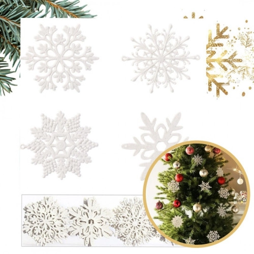 Ozdoby na vianočný stromček - snehové vločky 40 ks