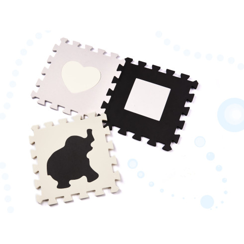 Penová podložka - detská ohrádka 36-dielna krémovo-čierna