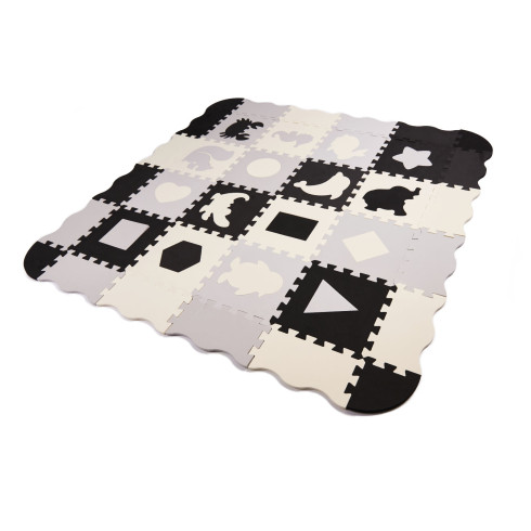 Penová podložka - detská ohrádka 36-dielna krémovo-čierna