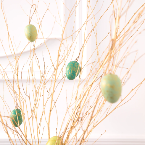 Plastová mořská vajíčka se zlatým vzorem - 6 ks