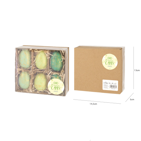 Plastová mořská vajíčka se zlatým vzorem - 6 ks