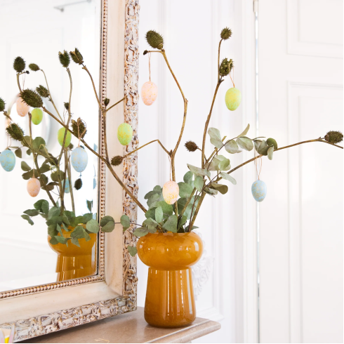 Plastová mořská vajíčka se zlatým vzorem - barevná, 6 ks