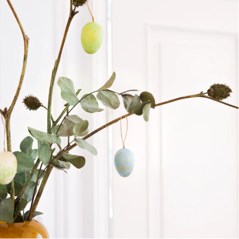 Plastová mořská vajíčka se zlatým vzorem - barevná, 6 ks