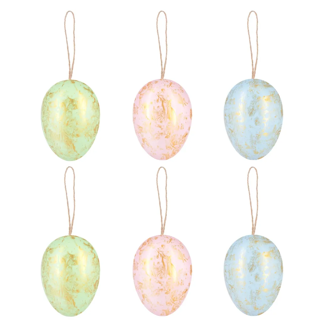 Plastová mořská vajíčka se zlatým vzorem - barevná, 6 ks