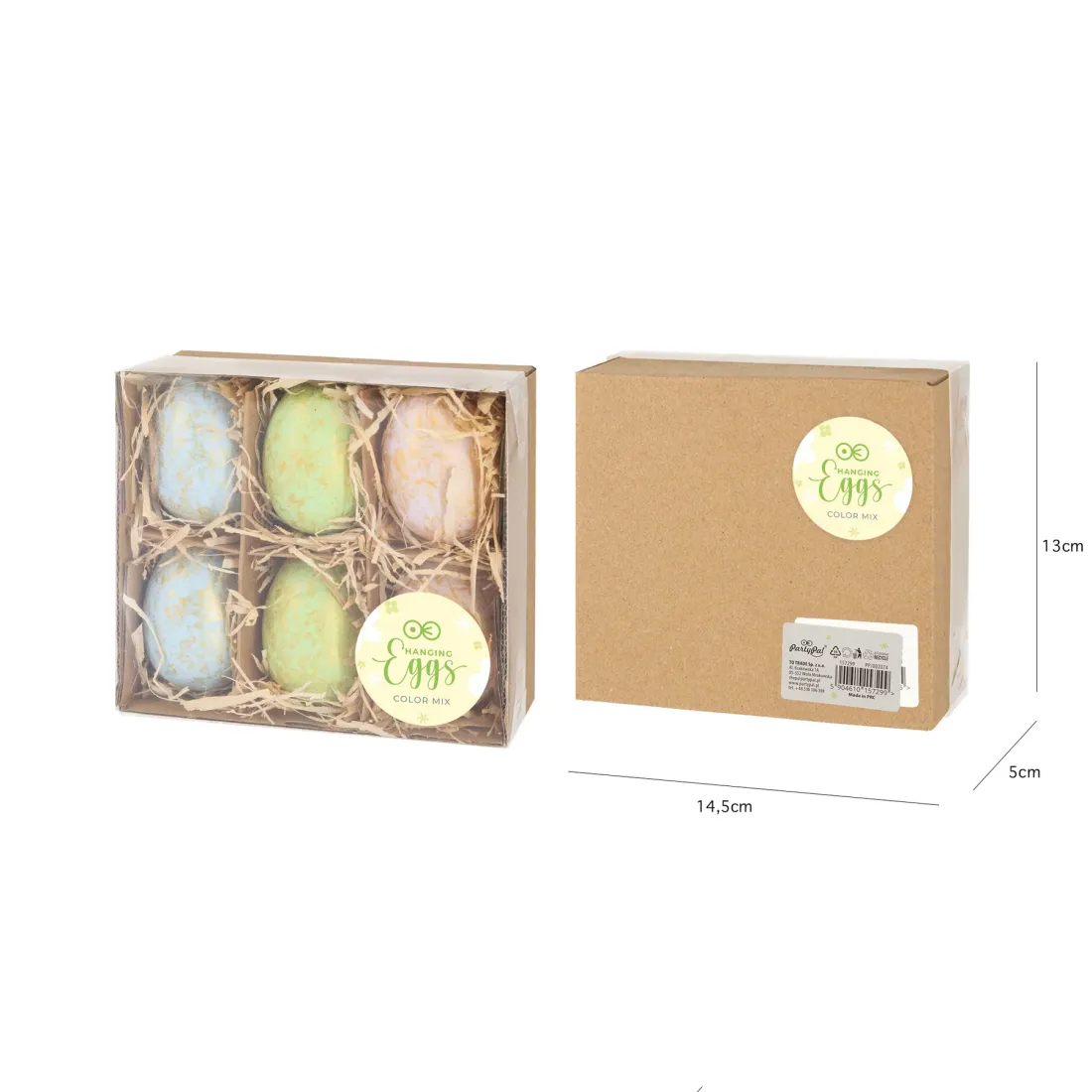 Plastová mořská vajíčka se zlatým vzorem - barevná, 6 ks