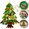 Plstený vianočný stromček pre deti s ozdobami a LED svetlom, 98 x 70 cm