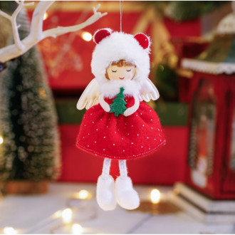 Plyšový vianočný anjel na zavesenie, 15 cm