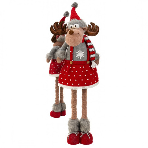 Plyšový vianočný sob s teleskopickými nohami, 60–90 cm