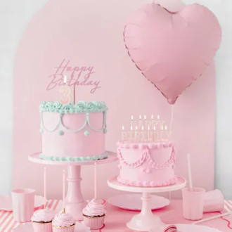 Pladenj za torte in kolače 24 cm – rožnat￼