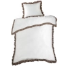 Posteľné obliečky Eliza zdobené kontrastným volánom - hnedé 220x200 cm