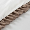 Posteľné obliečky Eliza zdobené kontrastným volánom - hnedé 220x200 cm