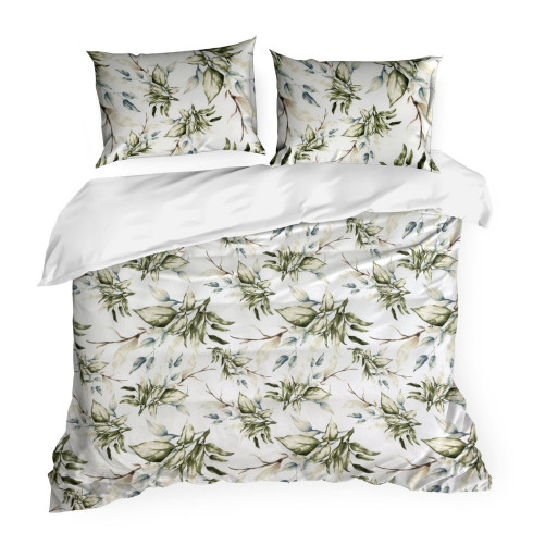 Posteľné obliečky Ella s motívom listov z bavlny renforcé 140x200 cm