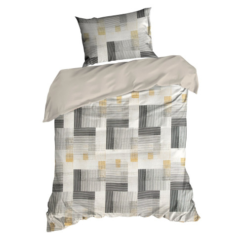 Posteľné obliečky LEA so saténovou väzbou a geometrickou potlačou 220x200 cm