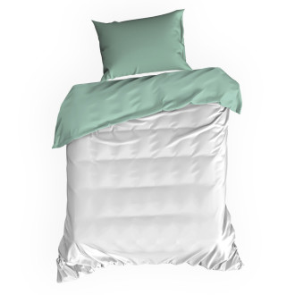 Posteľné obliečky Nova z bavlneného saténu 140x200 cm - biele/mätové