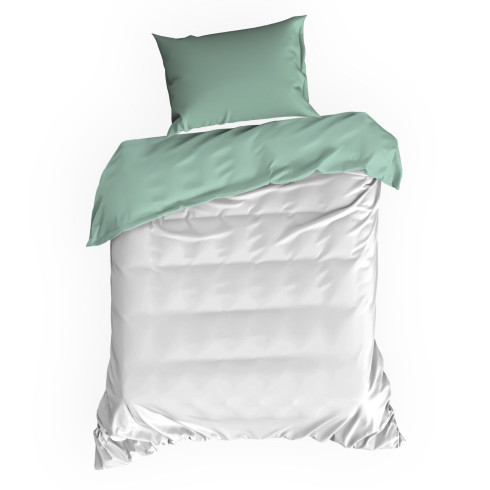 Posteľné obliečky Nova z bavlneného saténu 140x200 cm - biele/mätové