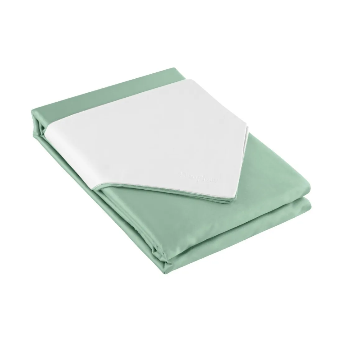 Posteľné obliečky Nova z bavlneného saténu 140x200 cm - biele/mätové