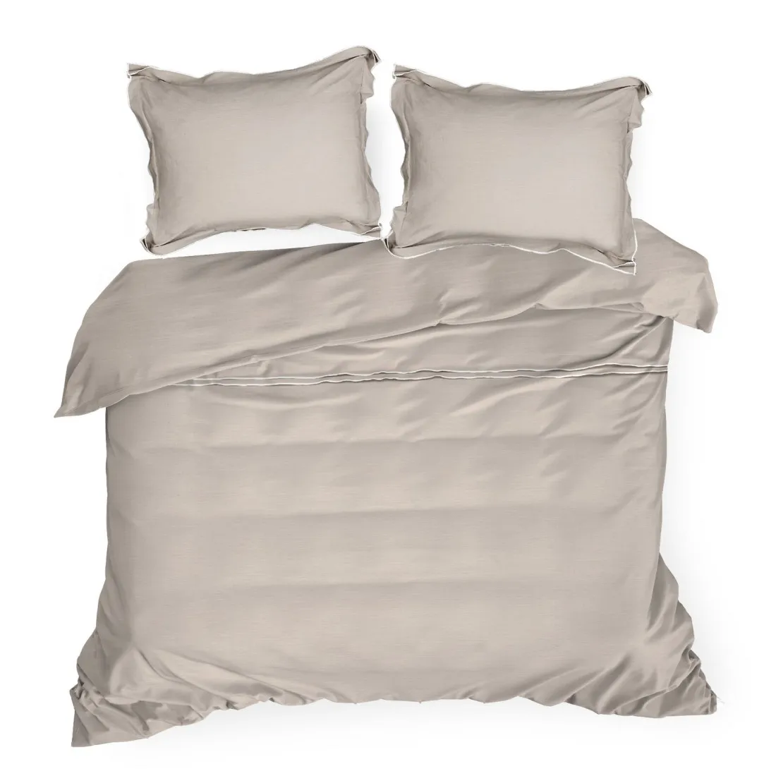 Ložní povlečení Reina zdobené lemem z bavlny renforcé 220x200 cm, béžové