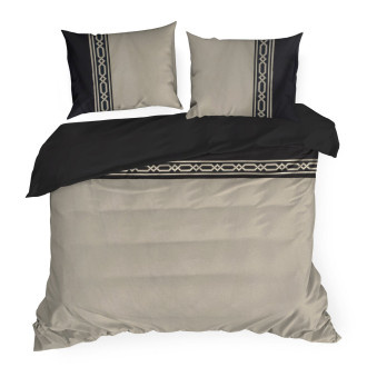 Posteľné obliečky Reina zdobené vyšívanou aplikáciou z bavlny renforcé 220x200 cm - čierne