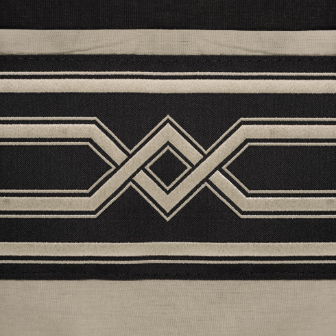 Ložní povlečení Reina zdobené vyšívanou aplikací z bavlny renforcé 220x200 cm - černé