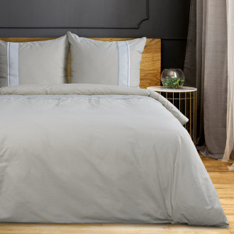 Posteľné obliečky Reina zdobené vyšívanou aplikáciou z bavlny renforcé 220x200 cm - šedé