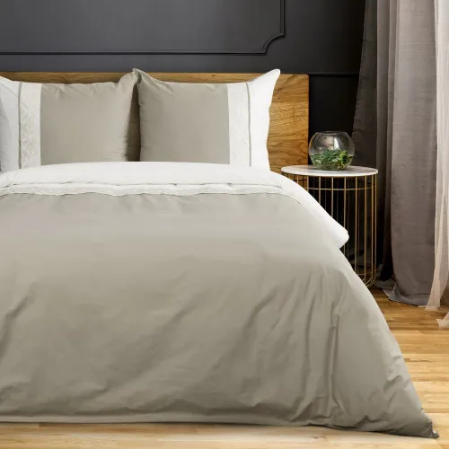 Ložní povlečení Reina zdobené vyšívanou aplikací z bavlny renforcé 220x200 cm