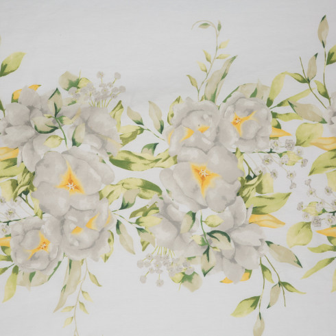 Posteľné obliečky Spring 6 z bavlneného saténu s potlačou kvetov 220x200 cm