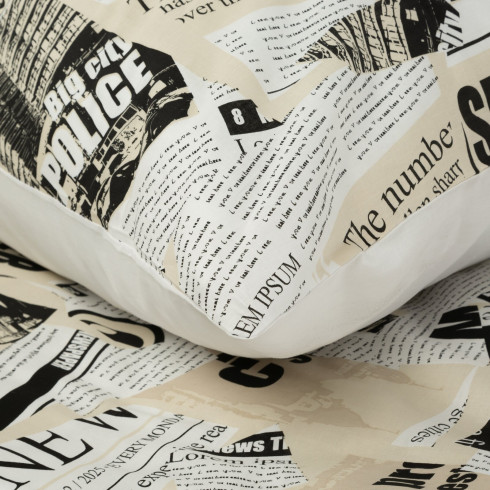 Ložní povlečení se vzorem novinových listů z bavlny renforcé 140x200 cm