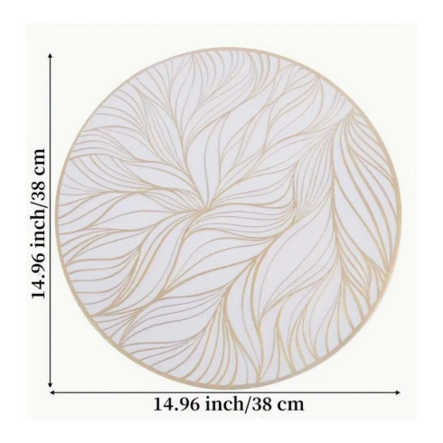 Prestieranie na stôl zlaté, 38 cm - okrúhle