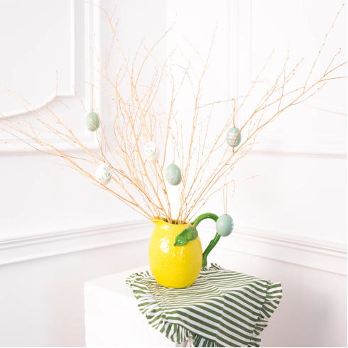 Prírodné vyfúknuté vajíčka s vetvičkami - mix 6 ks