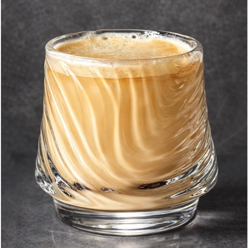 Ryhovaný pohár z borosilikátového skla 150 ml na kávu a whisky