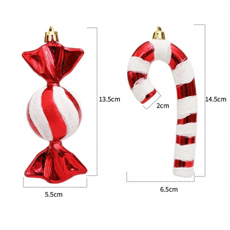 Sada 4 červených vianočných ozdôb