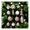 Sada ružových vianočných ozdôb 29 ks, priemer 6 cm