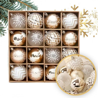Sada vánočních koulí 16 ks, průměr 6 cm