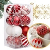Sada vianočných gúľ bielo-červené 16 ks, priemer 8 cm