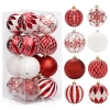 Sada vianočných gúľ bielo-červené 16 ks, priemer 8 cm
