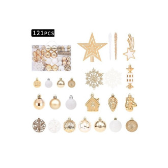 Sada vánočních koulí, ozdob a hvězda, 121 ks
