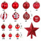 Sada vánočních koulí s hvězdou červeno-bílé, 101ks
