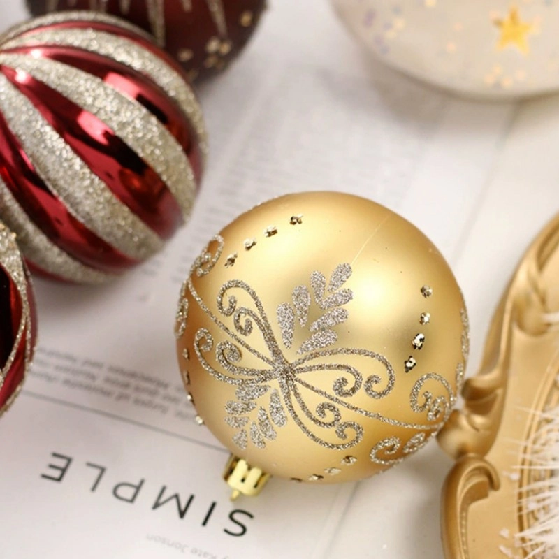 Sada vianočných gúľ zlato-červené 16 ks, priemer 8 cm