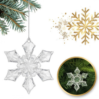 Sada vánočních ozdob ve tvaru vloček na stromeček, 12 ks
