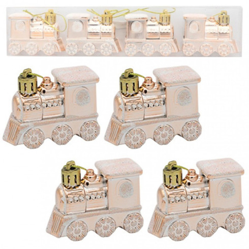 Sada vánočních ozdob – lokomotivy, 4 ks