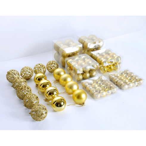 Sada zlatých vánočních koulí, 100 ks