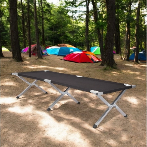 Skládací kempinková postel 190x62 cm, černá