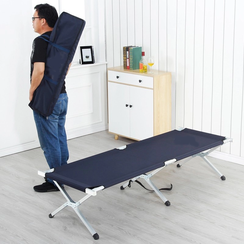 Skladacia kempingová posteľ 190x62 cm, modrá