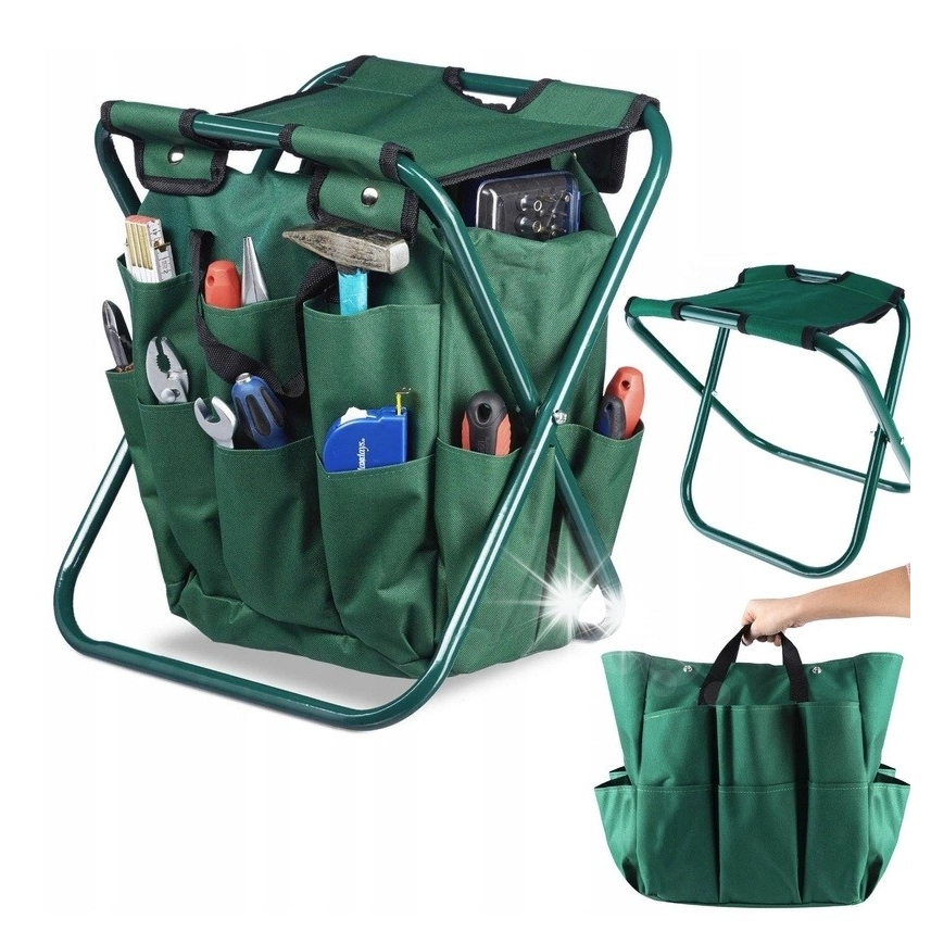 Skládací židle na zahradu, kempování a rybaření, zelená