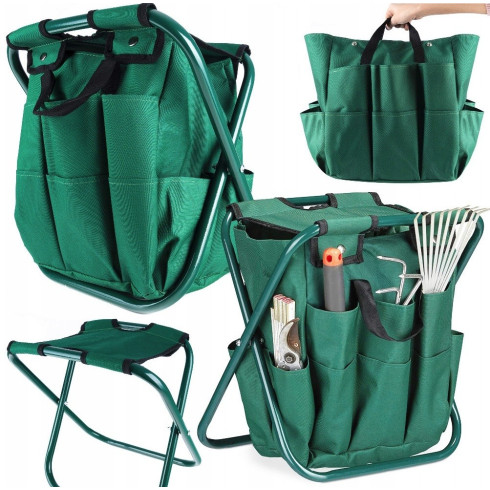 Skladacia stolička do záhrady, na kemping a ryby, zelená