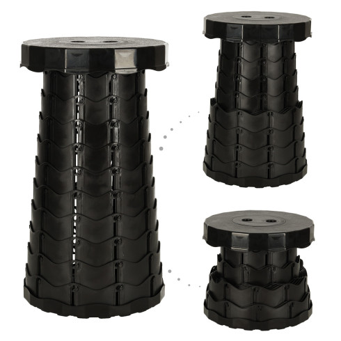 Skládací židle s nastavitelnou výškou, černá