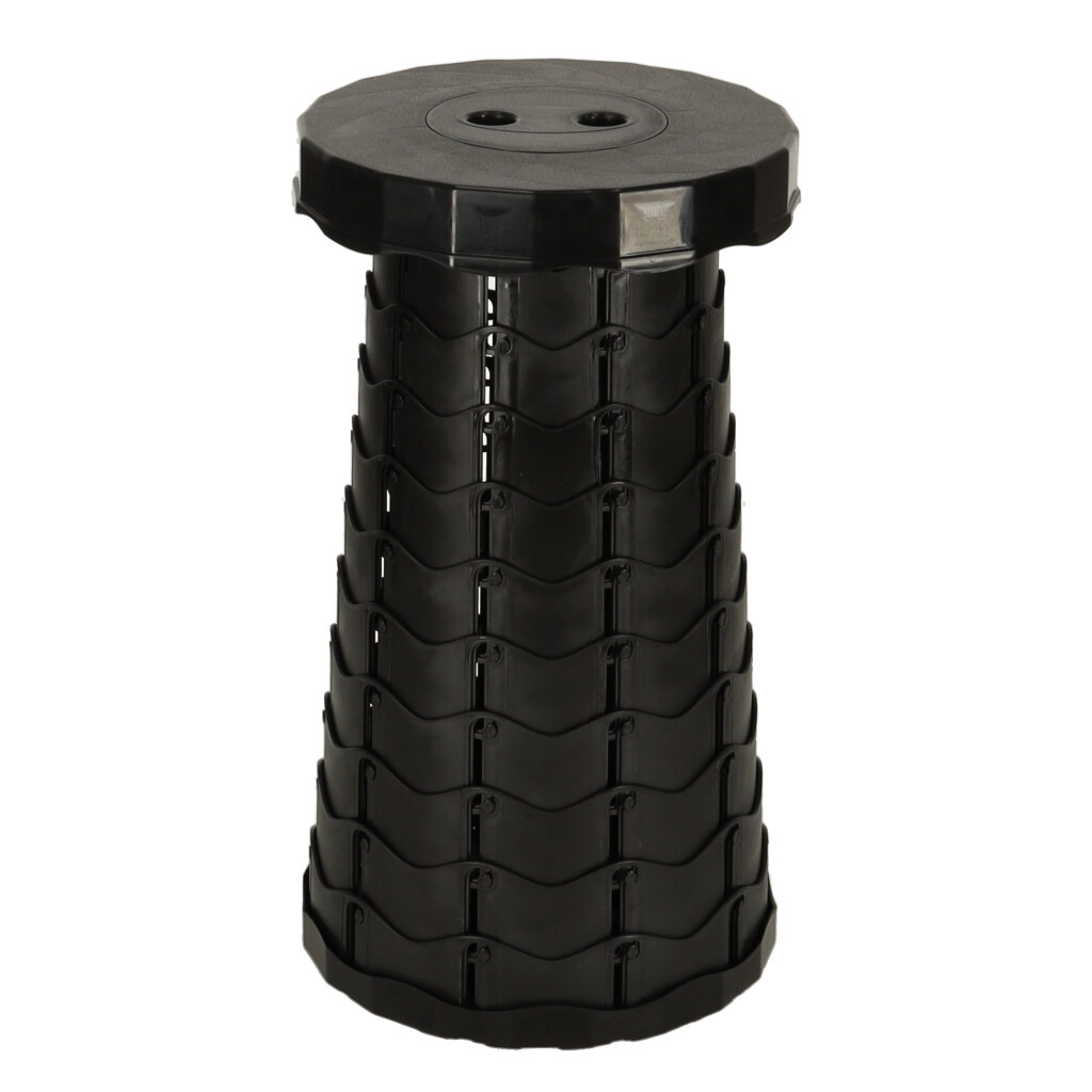 Skladacia stolička s nastaviteľnou výškou, čierna