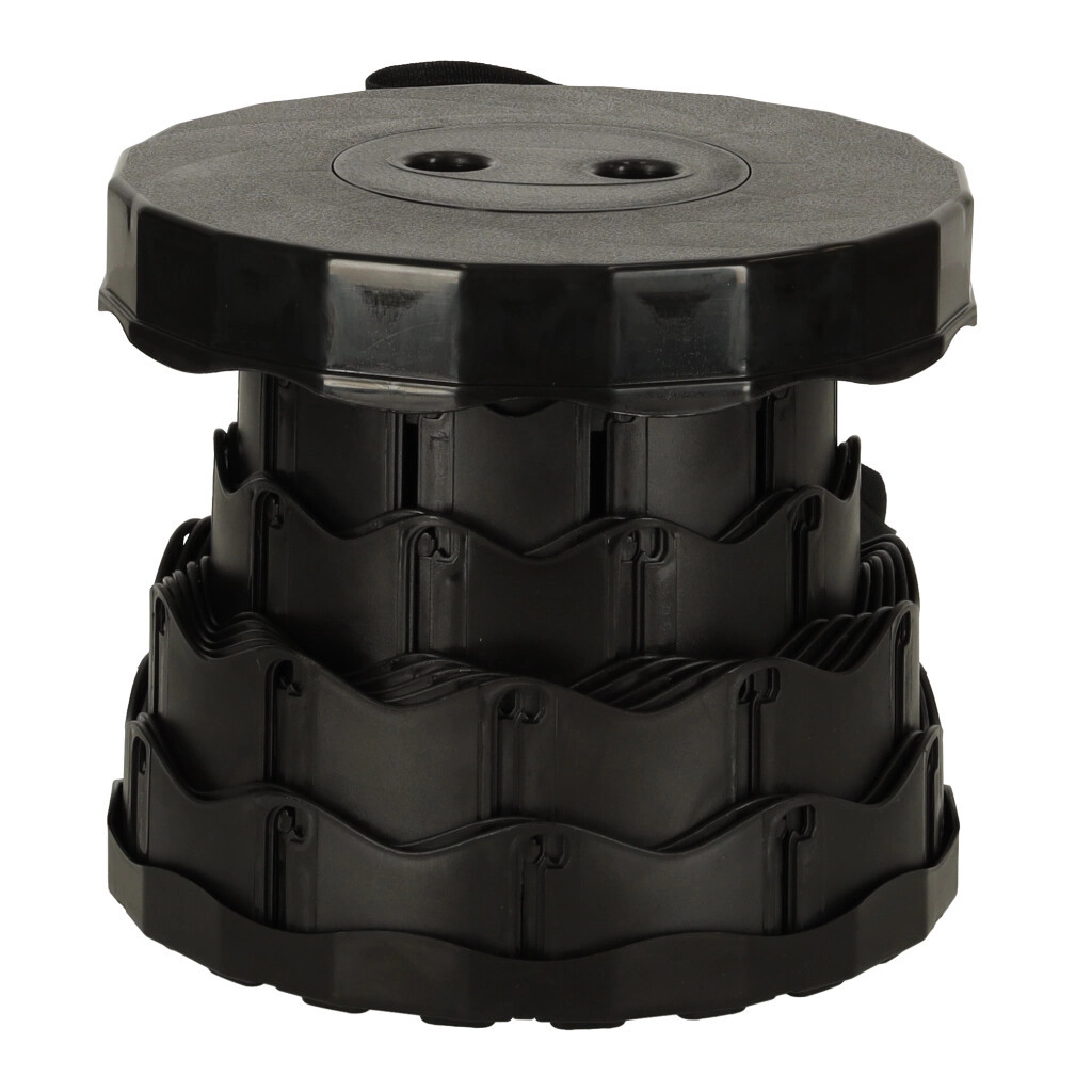 Skladacia stolička s nastaviteľnou výškou, čierna