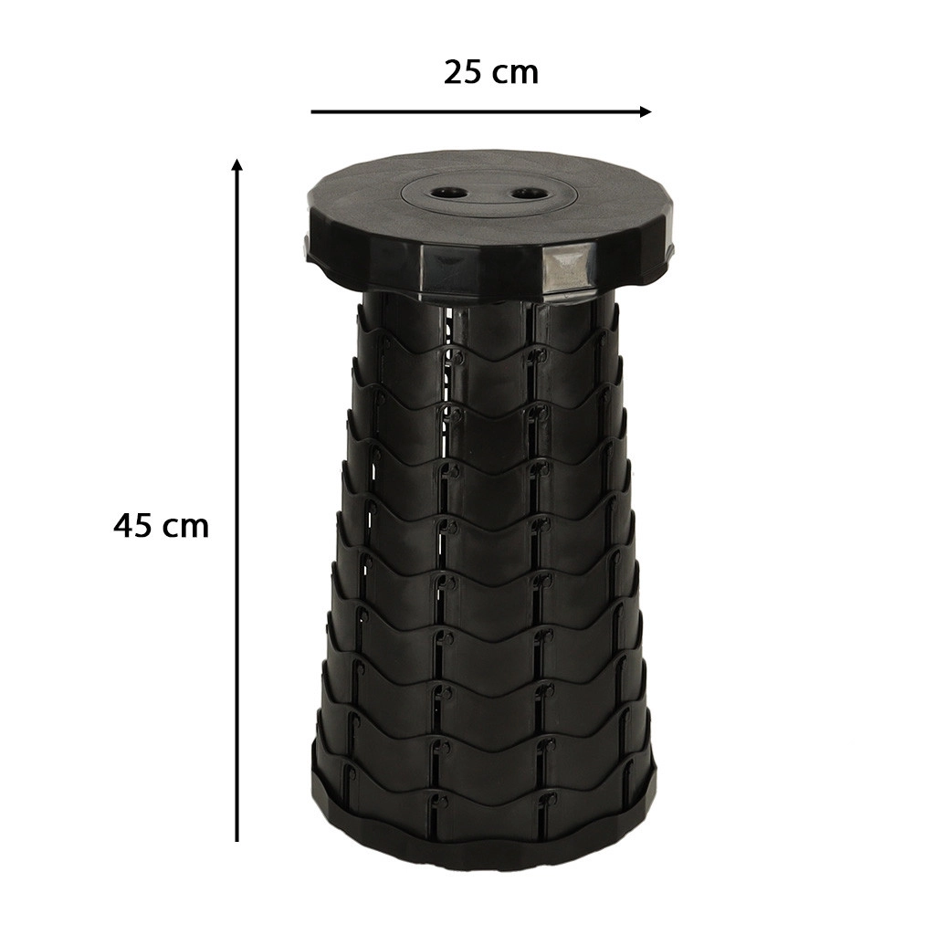 Skladacia stolička s nastaviteľnou výškou, čierna