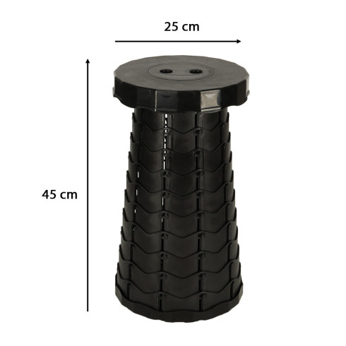 Skládací židle s nastavitelnou výškou, černá